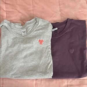 TNA Heather Gray and Deep Purple Tees